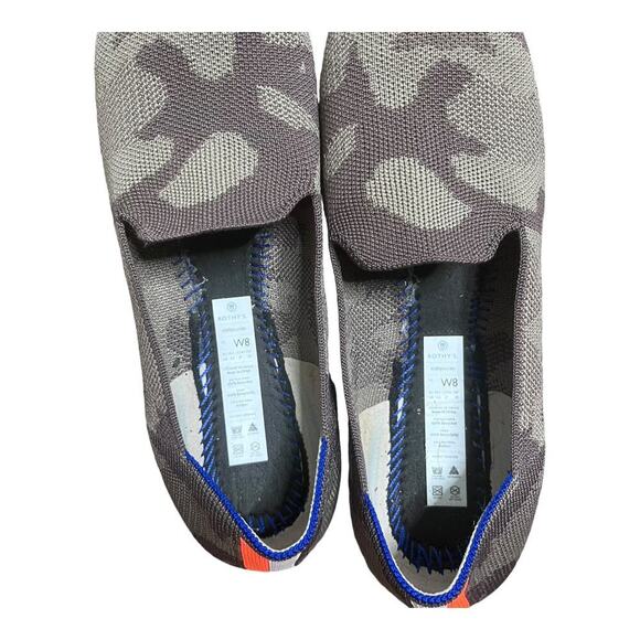 Rothy's Gray & Brown Mink Camo Print Round Toe Slip on Loafer Shoe Size 8 - Picture 6 of 8